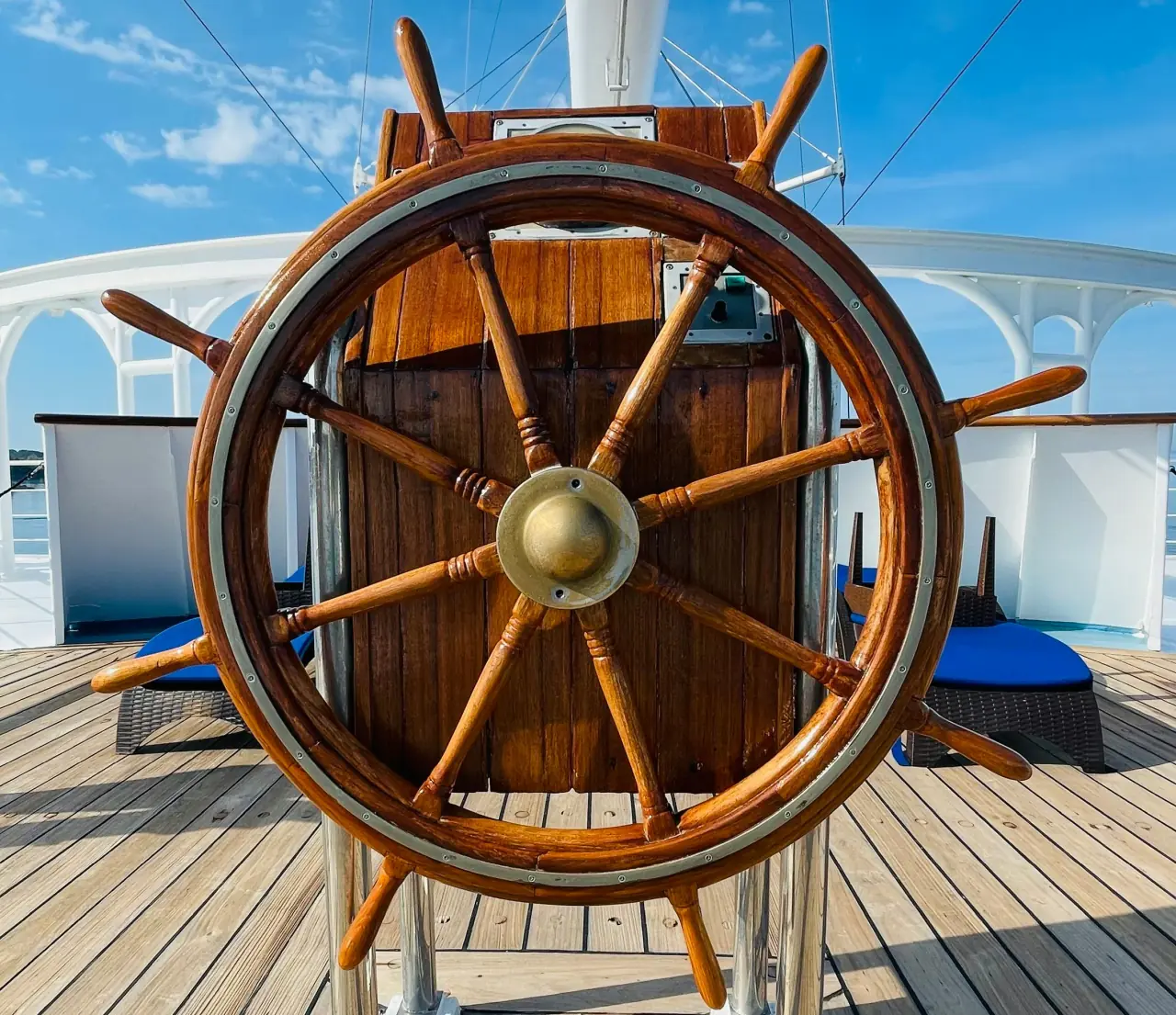 helm of sailing vessel